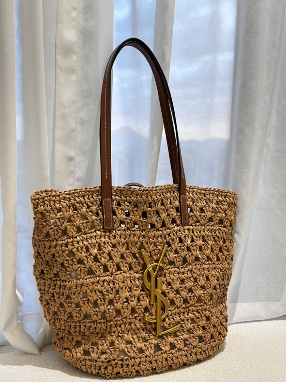 YSL Raffia Woven Tote Bag - Picture 2 of 8